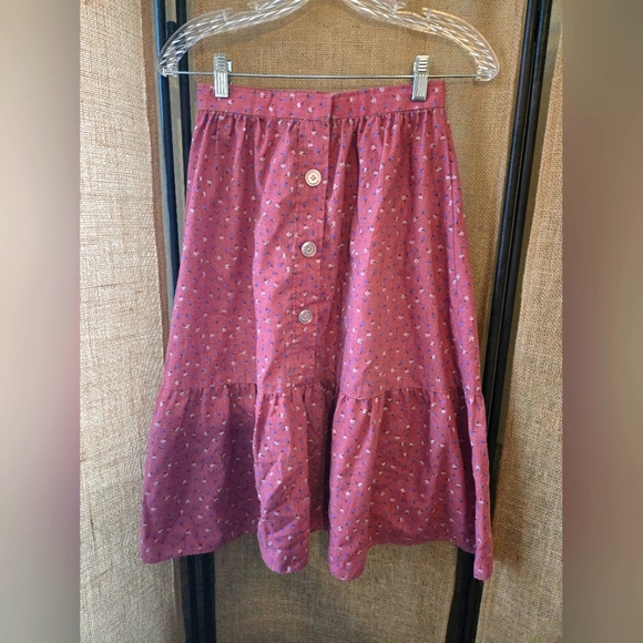 homemade Dresses & Skirts - Women's Vintage Homemade Pink Tiered Prarie Skirt